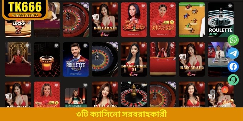 ৩টি ক্যাসিনো সরবরাহকারী